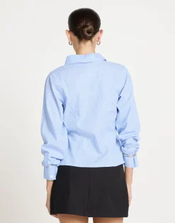 Teri Long Sleeve Shirt (Blue/ White Stripe)*CHARCOAL CLOTHING Hot