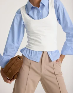 Teri Long Sleeve Shirt (Blue/ White Stripe)*CHARCOAL CLOTHING Hot
