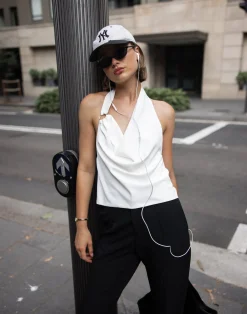 Theda Top (White)*CHARCOAL Clearance