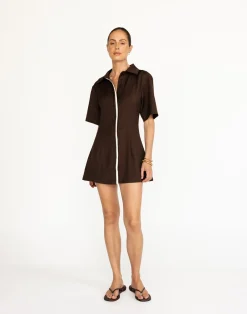 Vero Mini Dress (Chocolate)*CHARCOAL Sale