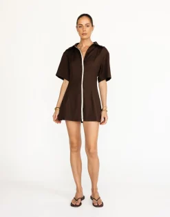 Vero Mini Dress (Chocolate)*CHARCOAL Sale