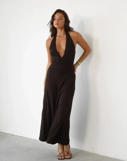 Victoria Maxi Dress (Chocolate)*CHARCOAL Best