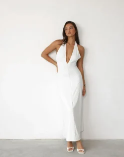 Victoria Maxi Dress (White)*CHARCOAL Discount