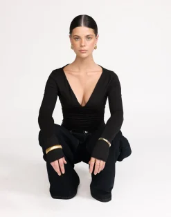 Viola Long Sleeve Top (Black)*CHARCOAL Fashion