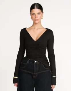 Viola Long Sleeve Top (Black)*CHARCOAL Fashion