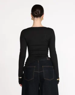 Viola Long Sleeve Top (Black)*CHARCOAL Fashion