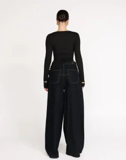 Viola Long Sleeve Top (Black)*CHARCOAL Fashion