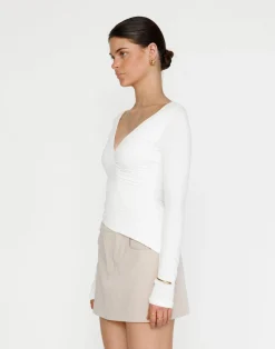 Viola Long Sleeve Top (White)*CHARCOAL Online