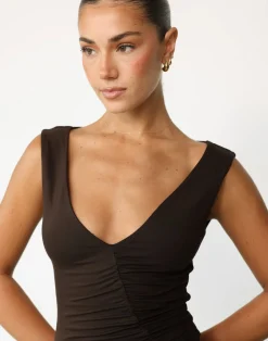 Viola Maxi Dress (Chocolate)*CHARCOAL Outlet