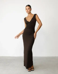 Viola Maxi Dress (Chocolate)*CHARCOAL Outlet