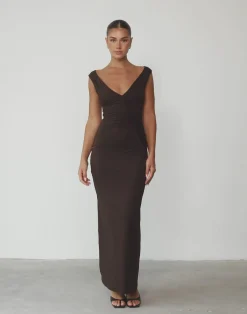 Viola Maxi Dress (Chocolate)*CHARCOAL Outlet