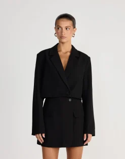 Waverly Cropped Blazer (Black)*CHARCOAL CLOTHING Online