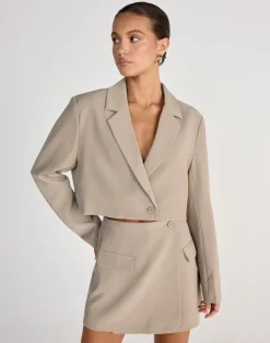 Waverly Cropped Blazer (Dusty Sage)*CHARCOAL CLOTHING Discount