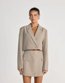 Waverly Cropped Blazer (Dusty Sage)*CHARCOAL CLOTHING Discount