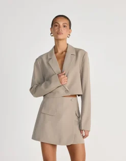 Waverly Cropped Blazer (Dusty Sage)*CHARCOAL CLOTHING Discount
