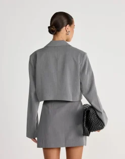 Waverly Cropped Blazer (Grey)*CHARCOAL CLOTHING New
