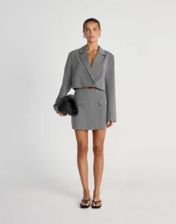 Waverly Cropped Blazer (Grey)*CHARCOAL CLOTHING New
