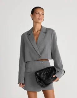 Waverly Cropped Blazer (Grey)*CHARCOAL CLOTHING New