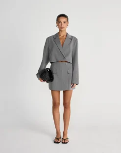 Waverly Mini Skirt (Grey)*CHARCOAL CLOTHING Outlet