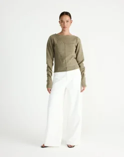 Wynter Long Sleeve Top (Dusty Olive)*CHARCOAL Clearance