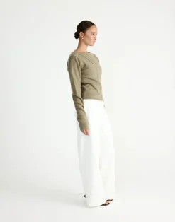 Wynter Long Sleeve Top (Dusty Olive)*CHARCOAL Clearance