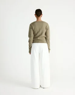 Wynter Long Sleeve Top (Dusty Olive)*CHARCOAL Clearance