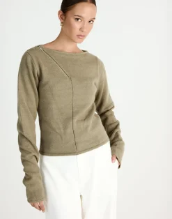 Wynter Long Sleeve Top (Dusty Olive)*CHARCOAL Clearance
