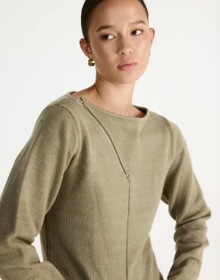Wynter Long Sleeve Top (Dusty Olive)*CHARCOAL Clearance
