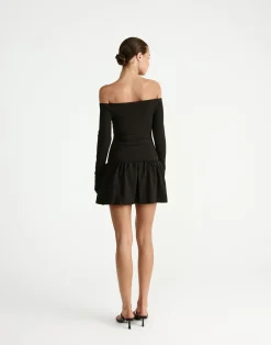 Yanna Long Sleeve Mini Dress (Black)*CHARCOAL Clearance