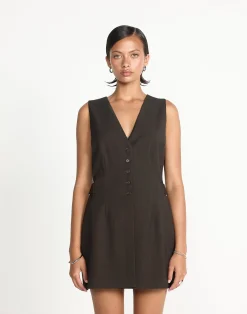 Yori Mini Dress (Chocolate)*CHARCOAL CLOTHING Best