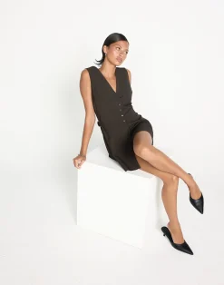Yori Mini Dress (Chocolate)*CHARCOAL CLOTHING Best