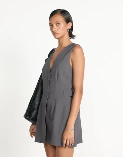 Yori Mini Dress (Textured Slate)*CHARCOAL CLOTHING Discount