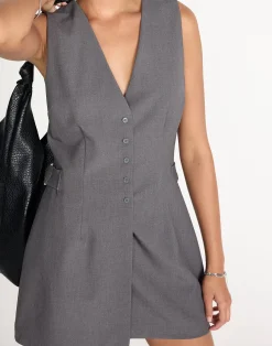 Yori Mini Dress (Textured Slate)*CHARCOAL CLOTHING Discount
