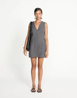 Yori Mini Dress (Textured Slate)*CHARCOAL CLOTHING Discount
