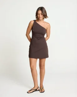 Zuelia Mini Dress (Chocolate)*CHARCOAL Sale