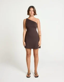 Zuelia Mini Dress (Chocolate)*CHARCOAL Sale